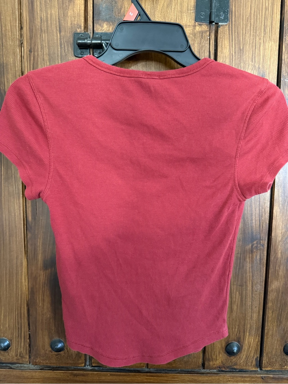BDG Womens Burgundy Henley Short-Sleeve Top - Picture 5 of 5